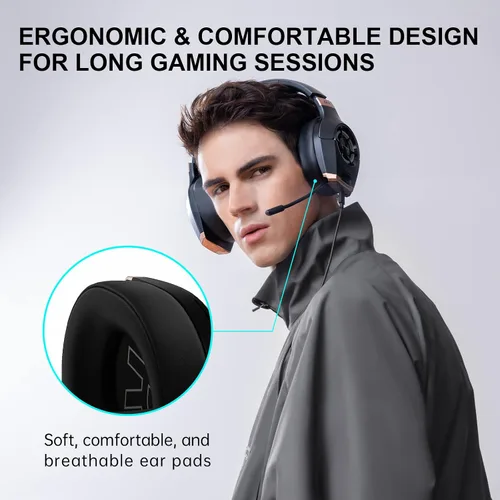 Vista 6 de Edifier Hecate GX - Auriculares para juegos de alta resolución para PS4PS5PCSwitchXbox Gamepad - USBType-C0.138 in Auriculares con cable