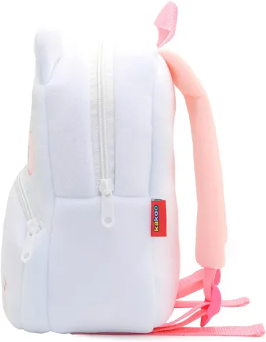 Vista 4 de Mochila escolar para niños de 2 a 4 años de edad (gato blanco)