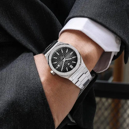 Vista 5 de CADISEN Los hombres del diseño relojes mecánicos automáticos 100M impermeable marca reloj de pulsera de lujo