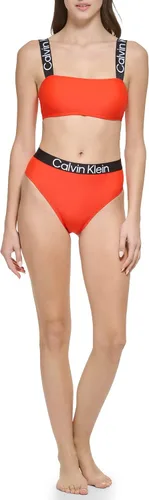 Vista 2 de Calvin Klein Conjunto de bikini deportivo de cintura alta con logotipo elástico para mujer