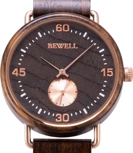 Vista 3 de BEWELL Wood Watches for Men Minimalist Style Quartz Stainless Steel Combined Wooden Watches Mens