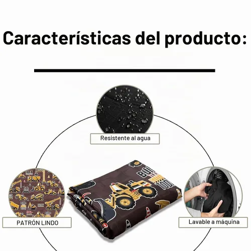 Vista 3 de Pelocapa Capas de corte de cabello para niños, impermeables, capas de champú para niños y niñas, 39 x 51 pulgadas (vehículo de construcción)