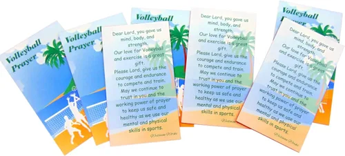 Vista 2 de Westmon Works Paquete de 10 tarjetas de oración de voleibol para jugadores hechas en Estados Unidos
