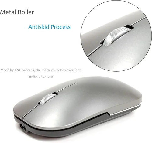 Vista 6 de Ratón inalámbrico Bluetooth para MacBook/Windows/Android Tablet/iPad/Mac/Laptop/PC/Computadora, modo dual recargable (BT5.2 y 3.0 y 2.4G USB) Ratón