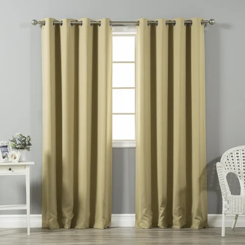 Vista 40 de Best Home Fashion Cortinas opacas con aislamiento térmico, ojales de acero inoxidable y níquel, color rosa bebé, 52 pulgadas de ancho x 63 pulgadas