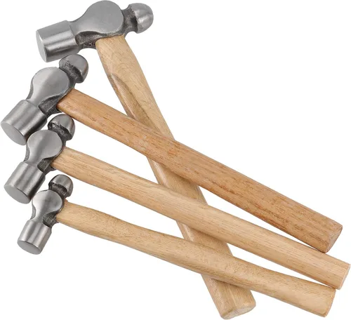 Vista 4 de Martillo de bola de 4 piezas, 8 onzas, 16 onzas, 24 onzas, 32 onzas, mango de madera y agarre antideslizante de absorción de impactos para remaches
