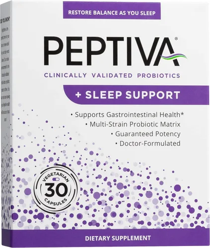 Vista 5 de Peptiva Probiótico de 26 mil millones de UFC y apoyo para el sueño, probiótico de múltiples cepas clínicamente validados, lactobacilos