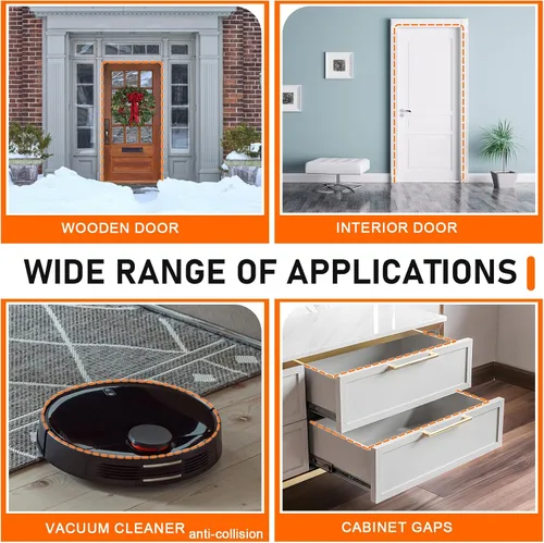 Vista 7 de Tira de sellado de goma para puerta, tira autoadhesiva de burlete para puerta, burlete en forma de D insonorizado e impermeable para marco de puerta
