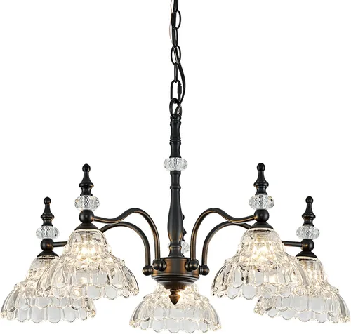 Vista 11 de HDDFL Candelabro de 3 luces, lámpara moderna colgante para comedor, entrada, sala de estar, dormitorio, cocina, marrón y latón
