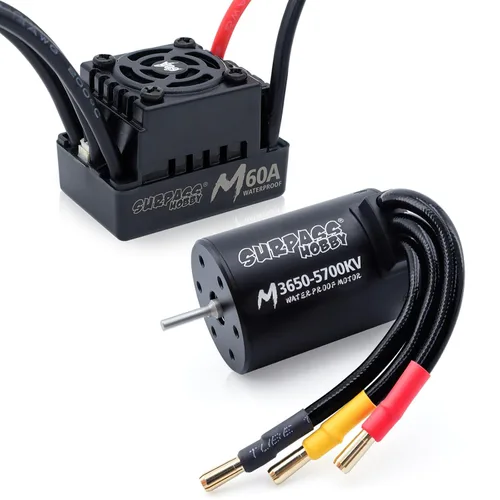 Vista 11 de Surpass Hobby RC Motor sin escobillas ESC Combo Impermeable M3650 4500KV Motor sin escobillas y set combinado 60A ESC para camionetas de control