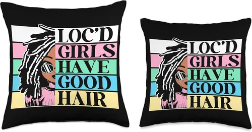 Vista 3 de Locs Afro Dreadlocks Love Beauty Hair Loc'd Good Hair - Almohada negra de niña africana americana, 16 x 16 pulgadas, multicolor
