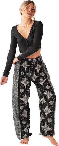Vista 2 de Lotus and Luna Pantalones de harén para mujer, pantalones tailandeses para playa y descanso, cintura alta, pantalones bohemios, pantalones geniales