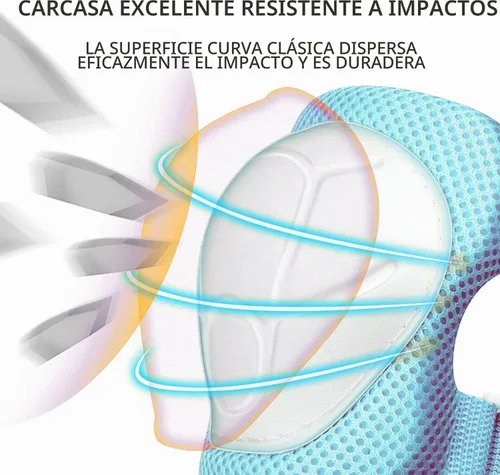 Vista 4 de Casco ajustable para niños con rodilleras, coderas y muñequeras - Cascos de bicicleta para niños pequeños de 3-5, 5-8, 8-14 años - Perfecto