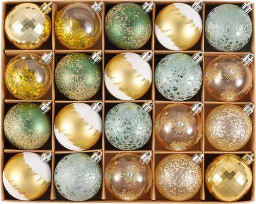 Vista 11 de DecorbyHannah - Adornos de Navidad de oro negro de 20 quilates, decoración Negro dorado