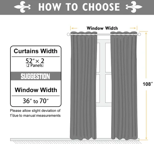 Vista 6 de ChrisDowa Cortinas de terciopelo gris de 108 pulgadas de largo, juego de 2 paneles, aislamiento térmico, oscurecimiento de la habitación para sala