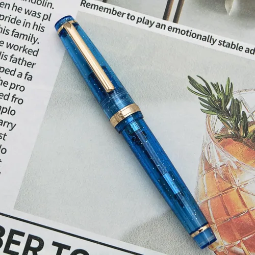 Vista 72 de 82 Pluma estilográfica - Barril de material acrílico, plumín extrafino de iridio con convertidor de tinta, pluma de escritura suave, diseño clásico