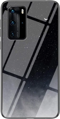 Vista 10 de IVY Funda de cristal templado cielo estrellado para Huawei P40 Pro+ Plus Case - A