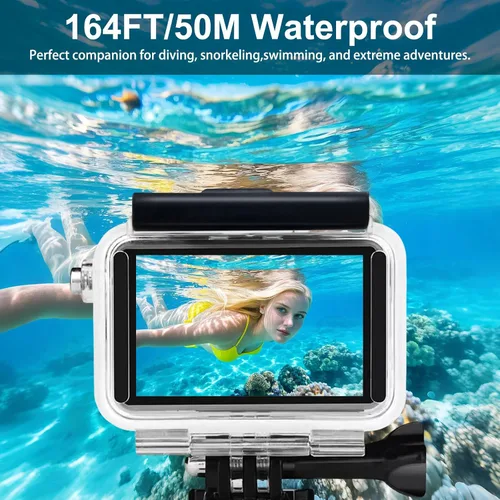 Vista 4 de SUNDO Funda protectora compatible con cámara DJI Action 5 Pro/Action 4/Action 3, 164.0 ft/164 pies, cubierta impermeable para buceo profundo, buceo