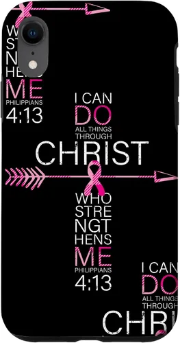 Vista 25 de Breast Cancer Phone Cases Women Philippians 4:13 Pink Cancer Case for iPhone 17