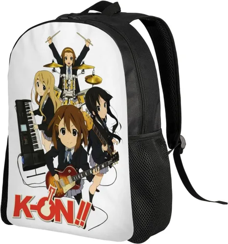 Vista 2 de JjoiaS Anime K-On - Mochila para adultos, ligera, unisex, a la moda, casual, bolsa de viaje, Negro -, Mochilas de mochila