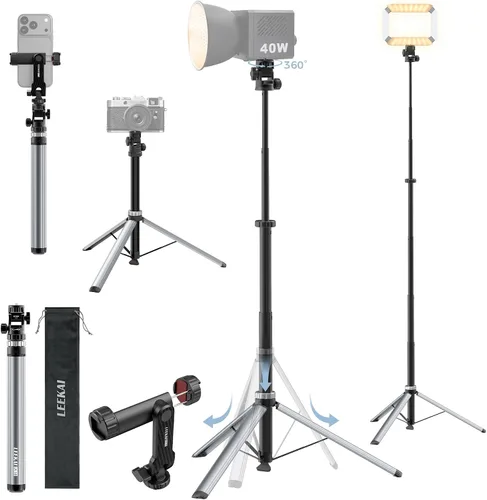 Vista 10 de LEEKAI LK56 - Soporte de luz de trípode con un solo toque de 83.9 pulgadas