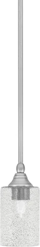 Vista 132 de Toltec Lighting Tallo Colgado Mini colgante, acabado de cobre negro, 3.5" cuadrado humo burbuja vidrio