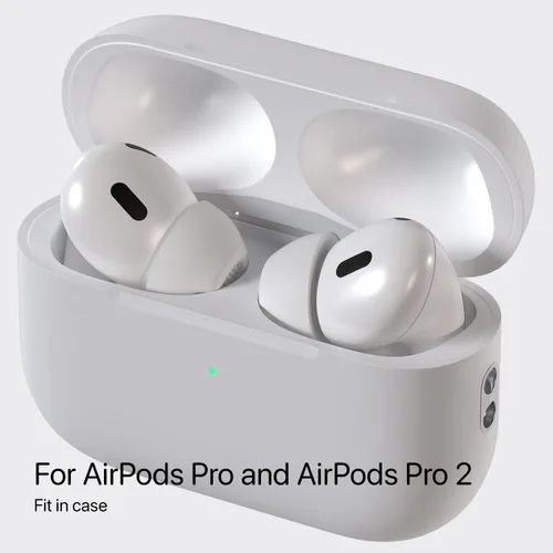 Vista 6 de AirFoams Pro Active Ultra V10.0 - Almohadillas de repuesto de espuma viscoelástica para AirPods Pro 1 y 2, protector de silicona flexible