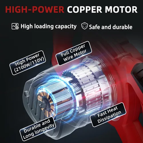 Vista 3 de Mezclador eléctrico de cemento, mezclador de hormigón de mano de 2100 W con 6 velocidades, mezcladores de mortero portátiles para mezclar barro