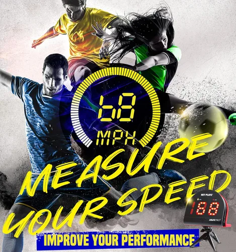 Vista 2 de Soccer Gifts Speed Radar - Medición de velocidad de disparo-detección de potencia, sensores de pistola de radar deportiva (manos libres) Ayudas