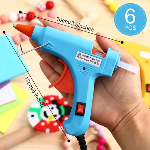 Vista 2 de Zhengmy 6 Piezas Mini Pistolas de Pegamento para Manualidades, Pistolas de Pegamento Caliente Termofusible a Baja Temperatura con Protección contra