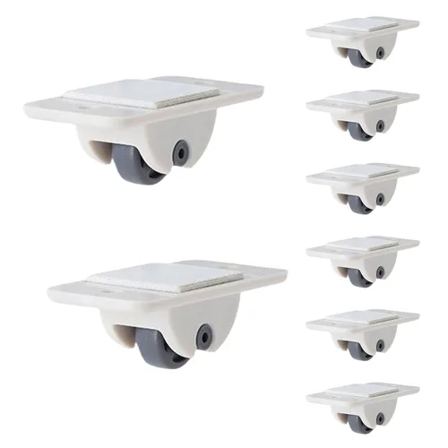 Vista 5 de 8 piezas de ruedas autoadhesivas mini, pequeñas ruedas de plástico adhesivas para pegar en la parte inferior de la caja de almacenamiento - rueda