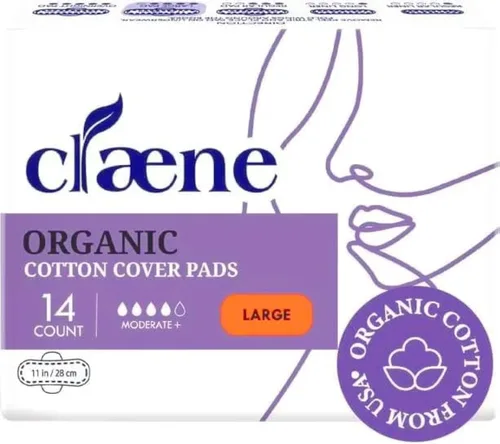 Vista 11 de Claene Almohadillas de algodón orgánico, sin crueldad, almohadillas menstruales para mujer, sin perfume, transpirables, veganas, servilletas