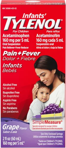 Vista 12 de Medicina líquida en suspensión oral Tylenol para bebés con acetaminofeno, reductor de fiebre y analgésico para dolores y dolores menores, dolor