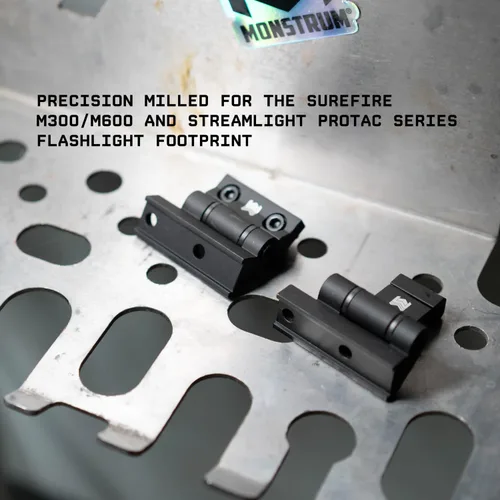 Vista 4 de Monstrum Soporte de luz Scout ajustable con placa de montaje pivotante Compatible con Surefire M300/M600 Series/Streamlight Protac Series