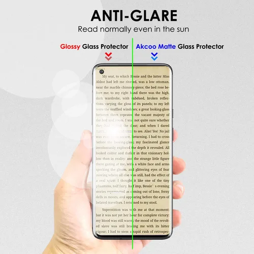 Vista 3 de Protector de pantalla mate para OnePlus 10 Pro, juego de vidrio templado UV, paquete de 2, antirreflejos, antihuellas, resistente a los arañazos 9H