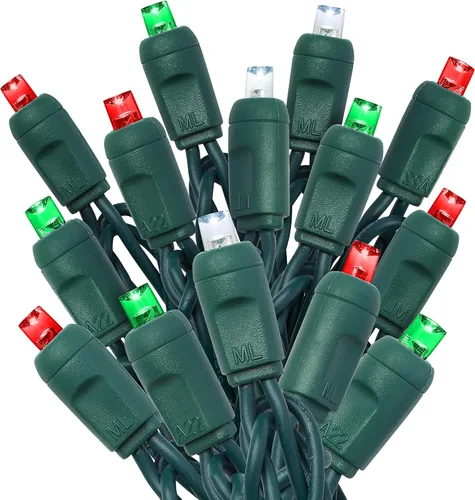 Vista 14 de HLO Lighting Luces de Navidad LED verde azulado de 0.197 in Mini luces LED de Navidad de gran angular para uso en interiores y exteriores 70