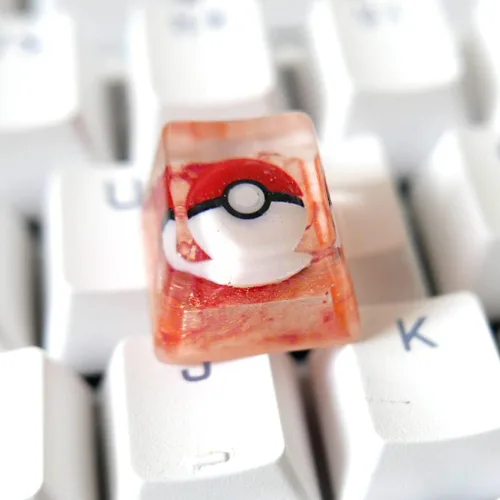 Vista 2 de Shunwei-shop Teclas para juegos Pikachu de resina para Cherry MX Swtiches (Pokemon Ball)