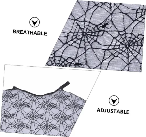 Vista 4 de Holibanna 2pcs Children's Spider Web Cape Fun Cape Sheer Spiderweb Cape Funny Cosplay Dress Gothic Spiderweb Cape