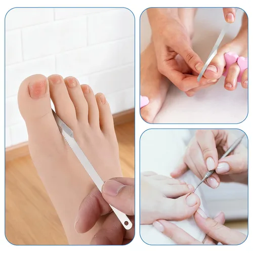 Vista 5 de Kit de herramientas de pedicura para quitar uñas encarnadas, de acero inoxidable, lima y levantadores de uñas, herramienta profesional de pedicura