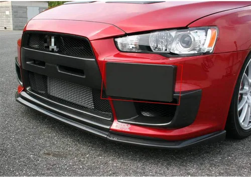 Vista 3 de 1 juego de gancho de remolque delantero para placa de matrícula, soporte de montaje para Mitsubishi Lancer Evolution Evo X [negro]