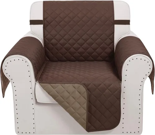Vista 86 de Fundas para Silla Reclinable Reversibles Funda de Sofá para Mascotas Protector de Muebles Lazy Boy (Silla 23'', Beige/Beige)