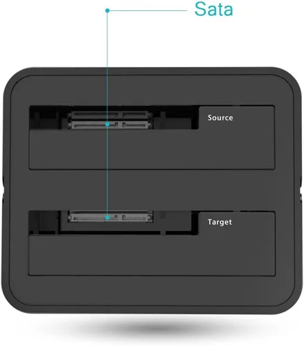Vista 2 de WAVLINK Estación de acoplamiento de disco duro externo USB 3.0 y USB C a SATA de doble bahía para HDD/SSD de 2.5/3.5 pulgadas con UASP (6Gbps)