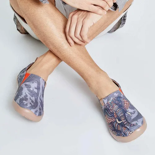 Vista 3 de UIN Zapatos de viaje con diseño artístico para hombre, mocasines informales, elegantes, ligeros, cómodos, a la moda