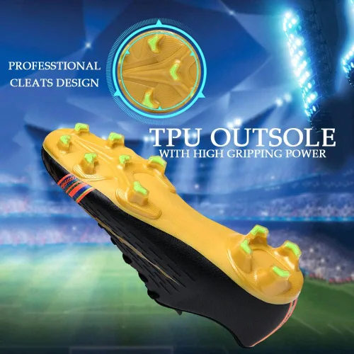 Vista 5 de HESBITEUL Zapatos de fútbol para hombre, atléticos, para interiores y exteriores, cómodos, para niños, fútbol americano, zapatos deportivos de alto
