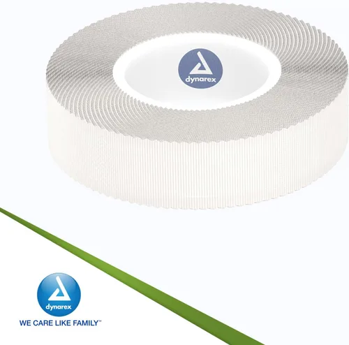 Vista 6 de Dynarex Cinta quirúrgica de tela, duradera, tela sedosa suave y lisa, sin látex, rasgable, adherencia segura, blanca, 1/2 pulgadas x 10 yardas, 1