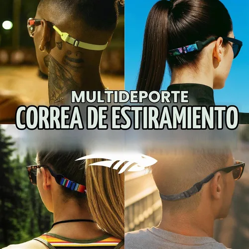 Vista 8 de Pilotfish Correas flexibles para gafas, ajustables para deportes, se adaptan a anteojos y lentes de sol