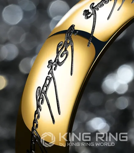 Vista 5 de King Ring Anillo de El Señor de los Anillos de 0.236 in - Grabado Un Anillo Para Gobernarlos Todos para Hombres y Mujeres - Anillo Lotr de Acero