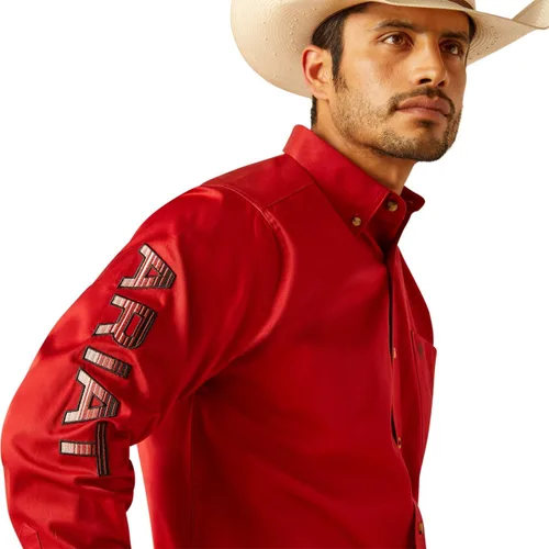 Vista 14 de Ariat Camisa de sarga con logotipo del equipo para hombre