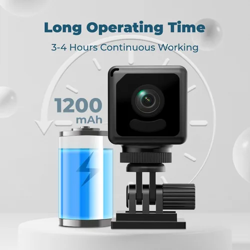 Vista 3 de Mini cámara 4K WiFi inalámbrica pequeña portátil HD niñera con detección de movimiento, almacenamiento en la nube y SD, visión nocturna, gran