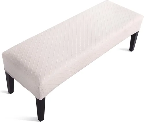 Vista 38 de Fuloon - Funda elástica de jacquard para banco de comedor, antipolvo, desmontable, funda para banco lavable, protector de cojín de asiento para Beige